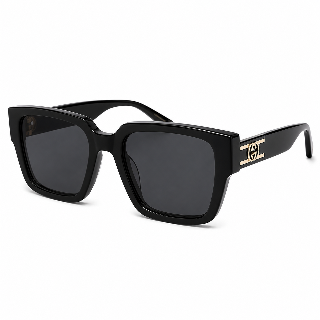 GUCCI — Signature Black Square Sunglasses