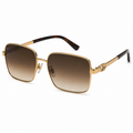 GUCCI — Gold Gradient Square Sunglasses