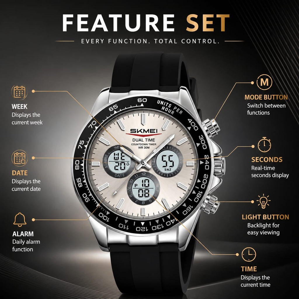 SKMEI Dual Time Sports Watch